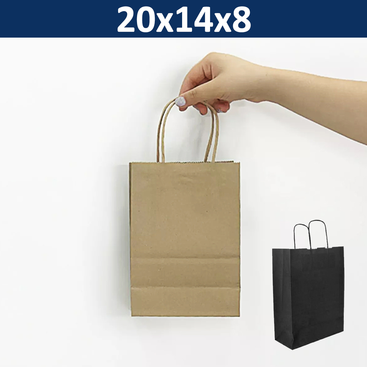 Bolsa Papel Kraft 20x14x8