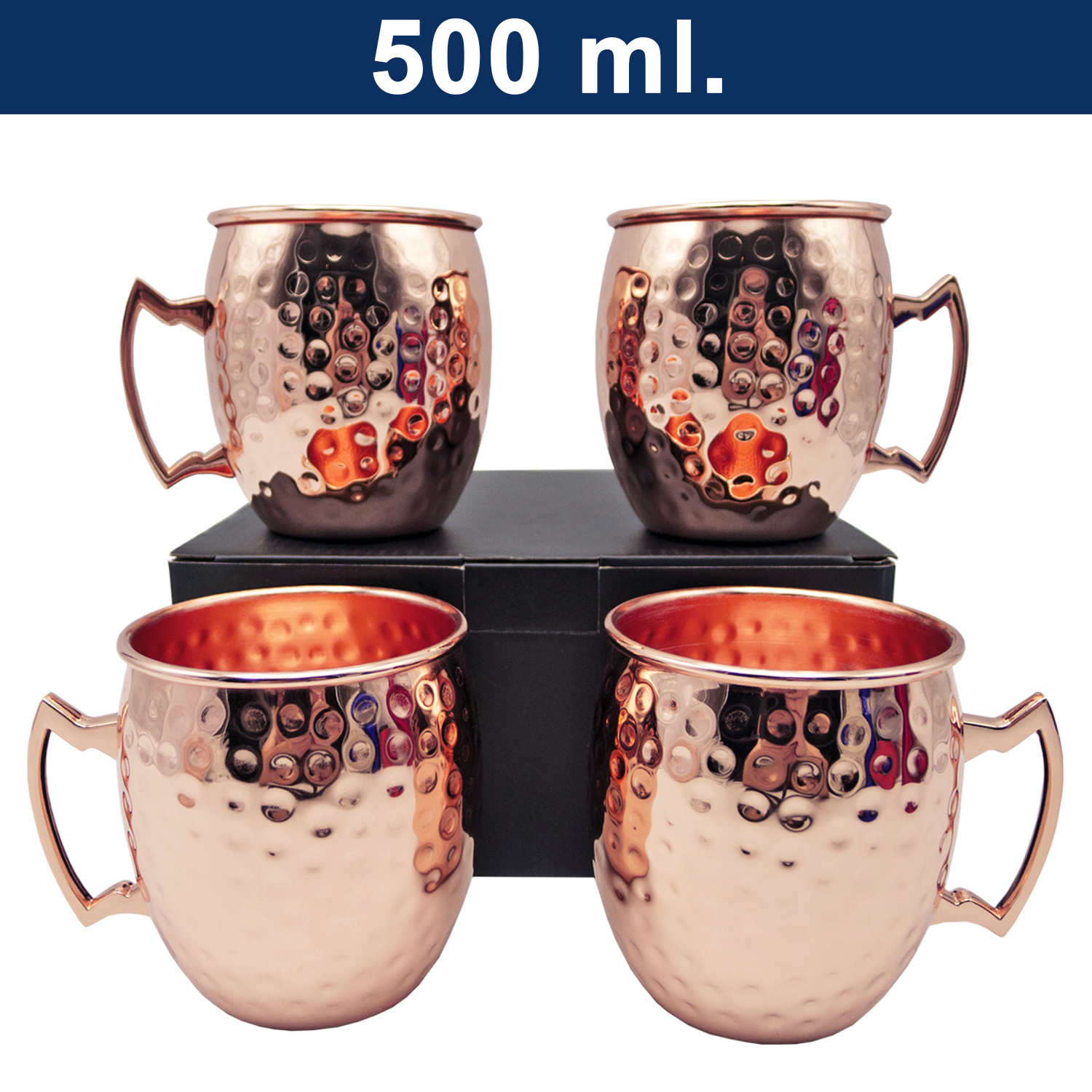 Set de 4 Mugs Encobrizados Martillados M77