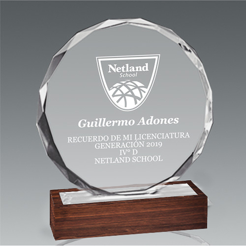 Galvano Cristal con Base de Madera BLAS 51 - Imagen 2